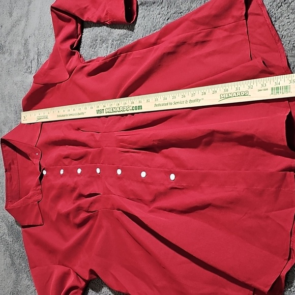 SHEIN Curve Long Sleeve Button Front Shirt Dress Maroon Size 2X - Picture 8 of 8